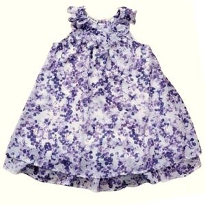 Blueberi Boulevard Girls Flowy Purple Floral Sleeveless Dress Size 4